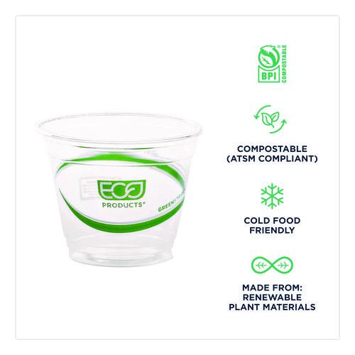 Image of Eco-Products® EP-CC9S-GS GreenStripe Renewable and Compostable Cold Cups, 9 oz, Plastic, Clear, 50/Pack, 20 Packs/Carton