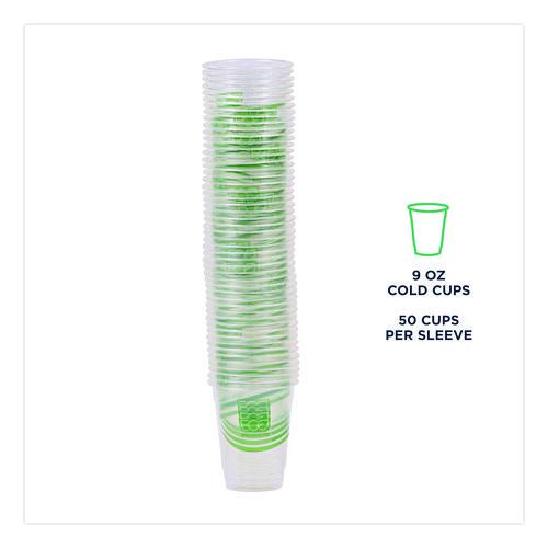Image of Eco-Products® EP-CC9S-GS GreenStripe Renewable and Compostable Cold Cups, 9 oz, Plastic, Clear, 50/Pack, 20 Packs/Carton