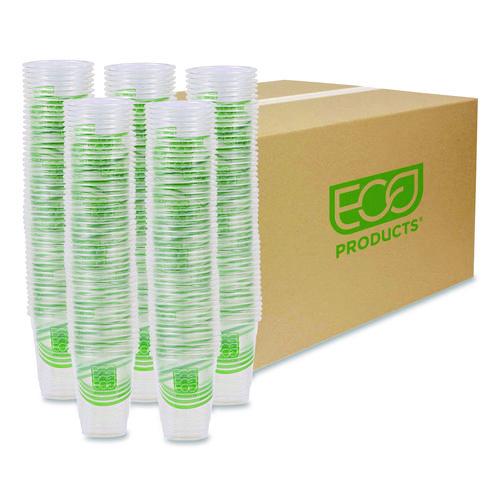 Image of Eco-Products® EP-CC9S-GS GreenStripe Renewable and Compostable Cold Cups, 9 oz, Plastic, Clear, 50/Pack, 20 Packs/Carton
