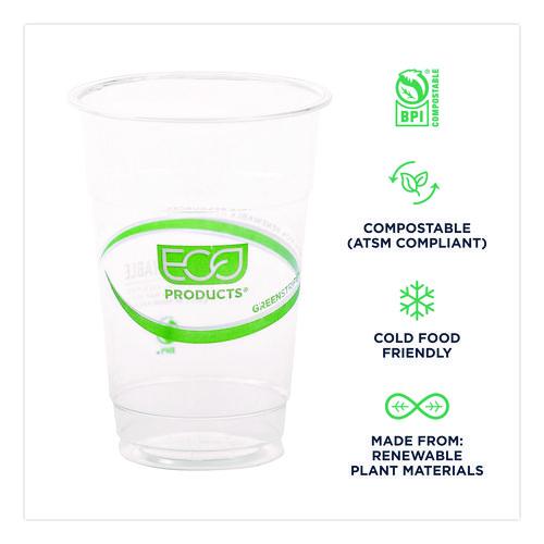 Image of Eco-Products® EP-CC10-GS GreenStripe PLA Cold Cups, 10 oz, Plastic, Clear, 1,000/Carton