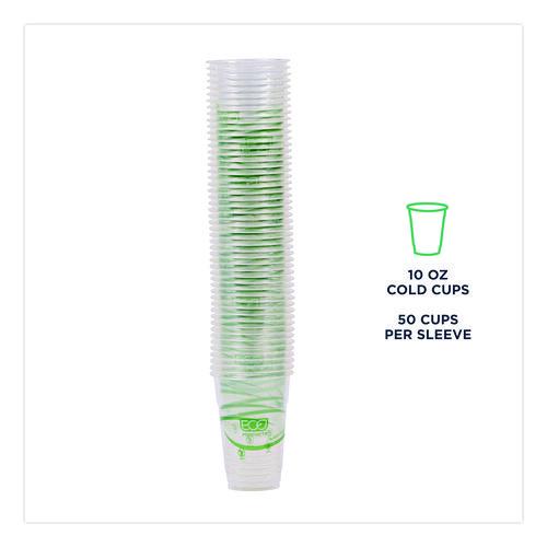 Image of Eco-Products® EP-CC10-GS GreenStripe PLA Cold Cups, 10 oz, Plastic, Clear, 1,000/Carton