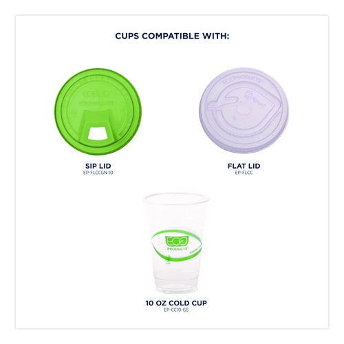 Image of Eco-Products® EP-CC10-GS GreenStripe PLA Cold Cups, 10 oz, Plastic, Clear, 1,000/Carton