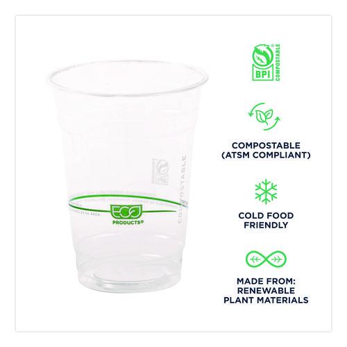 Image of Eco-Products® EP-CC16-GSPK GreenStripe Renewable and Compostable Cold Cups Convenience Pack, 16 oz, Plastic, Clear, 50/Pack