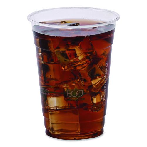 Image of Eco-Products® EP-CC16-GSPK GreenStripe Renewable and Compostable Cold Cups Convenience Pack, 16 oz, Plastic, Clear, 50/Pack