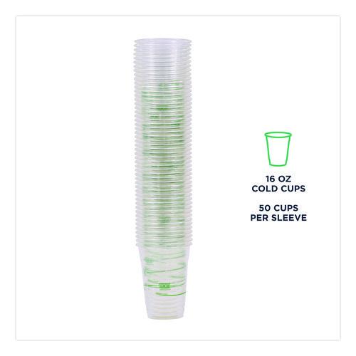 Image of Eco-Products® EP-CC16-GSPK GreenStripe Renewable and Compostable Cold Cups Convenience Pack, 16 oz, Plastic, Clear, 50/Pack