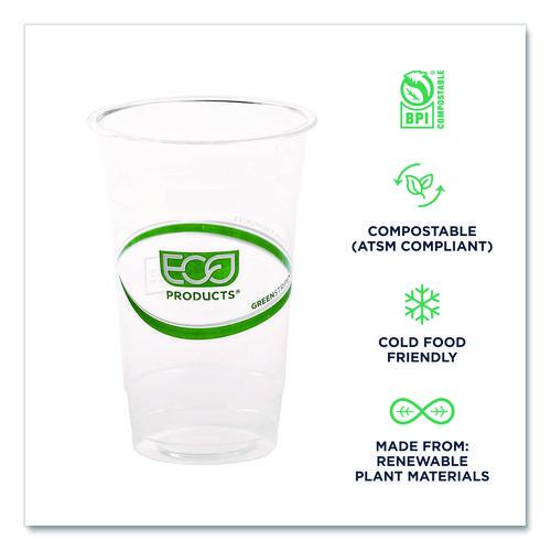 Image of Eco-Products® EP-CC20-GS GreenStripe Renewable and Compostable Cold Cups, 20 oz, Plastic, Clear, 50/Pack, 20 Packs/Carton