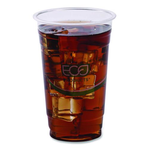 Image of Eco-Products® EP-CC20-GS GreenStripe Renewable and Compostable Cold Cups, 20 oz, Plastic, Clear, 50/Pack, 20 Packs/Carton
