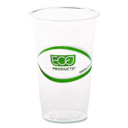 Image of Eco-Products® EP-CC20-GS GreenStripe Renewable and Compostable Cold Cups, 20 oz, Plastic, Clear, 50/Pack, 20 Packs/Carton