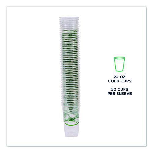 Image of Eco-Products® EP-CC24-GS GreenStripe Renewable and Compostable PLA Cold Cups, 24 oz, Plastic, Clear, 50/Pack, 20 Packs/Carton