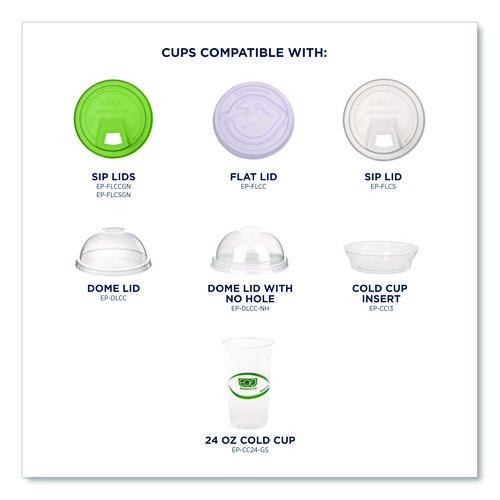 Image of Eco-Products® EP-CC24-GS GreenStripe Renewable and Compostable PLA Cold Cups, 24 oz, Plastic, Clear, 50/Pack, 20 Packs/Carton