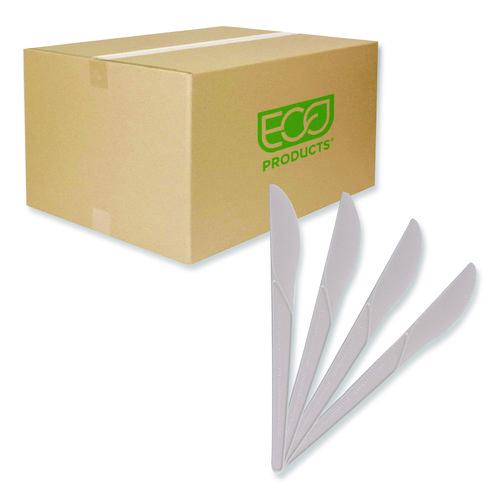 Image of Eco-Products® EP-S011 Plantware Compostable Cutlery, Knife, Plastic, Pearl White, 50/Pack, 20 Packs/Carton
