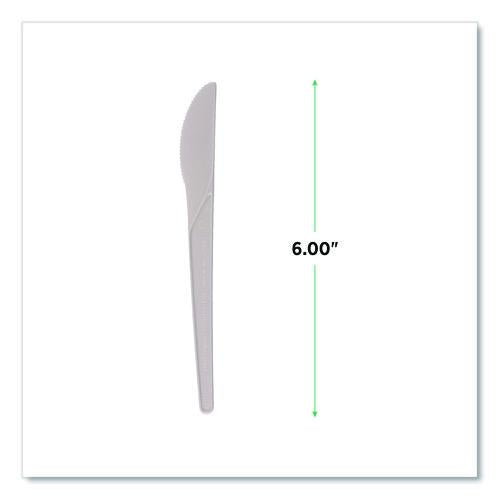 Image of Eco-Products® EP-S011 Plantware Compostable Cutlery, Knife, Plastic, Pearl White, 50/Pack, 20 Packs/Carton