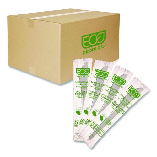 Image of Eco-Products® EP-S011-W Plantware Compostable Cutlery, Knife, Plastic, White, 1,000/Carton