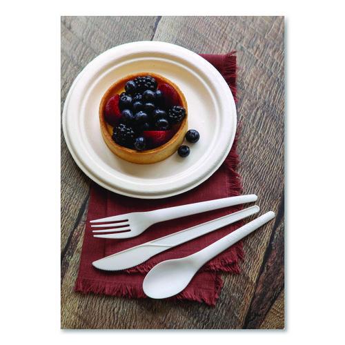 Image of Eco-Products® EP-S012 Plantware Compostable Cutlery, Fork, Plastic, Pearl White, 50/Pack, 20 Packs/Carton