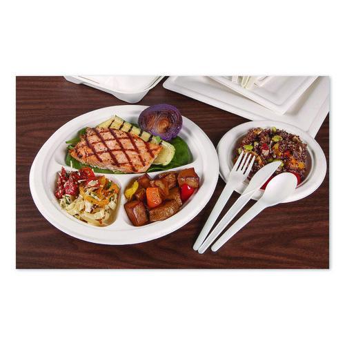 Image of Eco-Products® EP-S012 Plantware Compostable Cutlery, Fork, Plastic, Pearl White, 50/Pack, 20 Packs/Carton