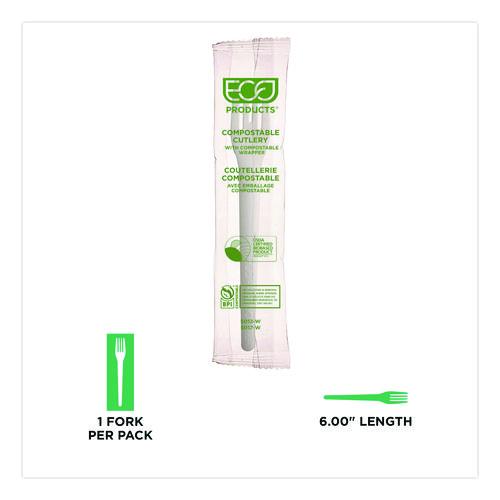 Image of Eco-Products® EP-S012-W Plantware Compostable Cutlery, Fork, Plastic, White, 1,000/Carton