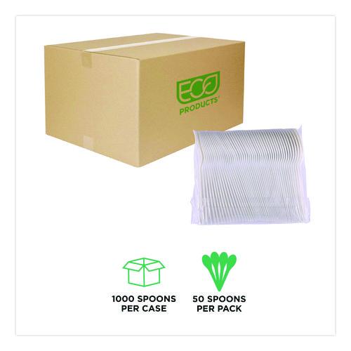 Image of Eco-Products® EP-S013 Plantware Compostable Cutlery, Spoon, Plastic, Pearl White, 50/Pack, 20 Pack/Carton