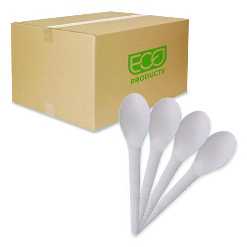 Image of Eco-Products® EP-S013 Plantware Compostable Cutlery, Spoon, Plastic, Pearl White, 50/Pack, 20 Pack/Carton