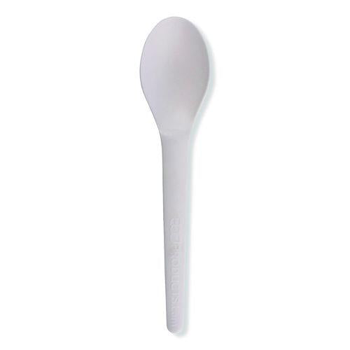 Image of Eco-Products® EP-S013-W Plantware Compostable Cutlery, Spoon, Plastic, White, 1,000/Carton