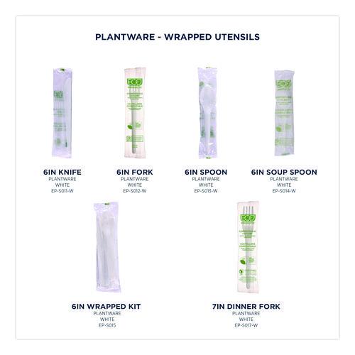 Image of Eco-Products® EP-S013-W Plantware Compostable Cutlery, Spoon, Plastic, White, 1,000/Carton