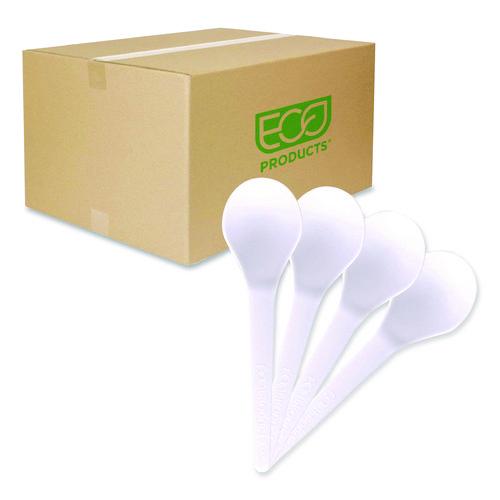 Image of Eco-Products® EP-S014 Plantware Compostable Soup Spoon, Heavyweight, Plastic, White, 50/Pack, 20 Packs/Carton