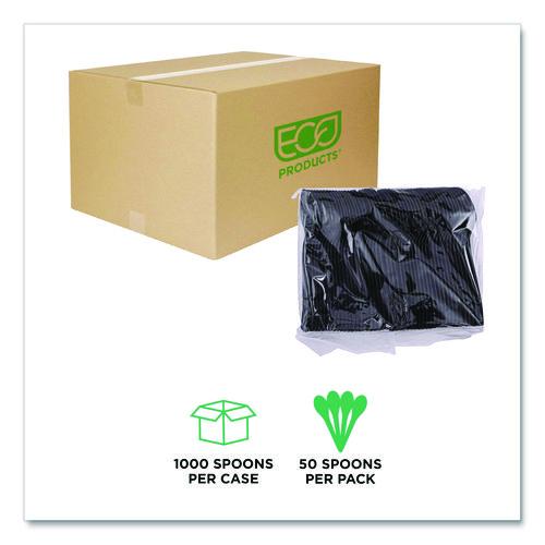 Image of Eco-Products® EP-S113 100% Recycled Content Cutlery, Spoon, Plastic, Black, 50/Pack, 20 Pack/Carton