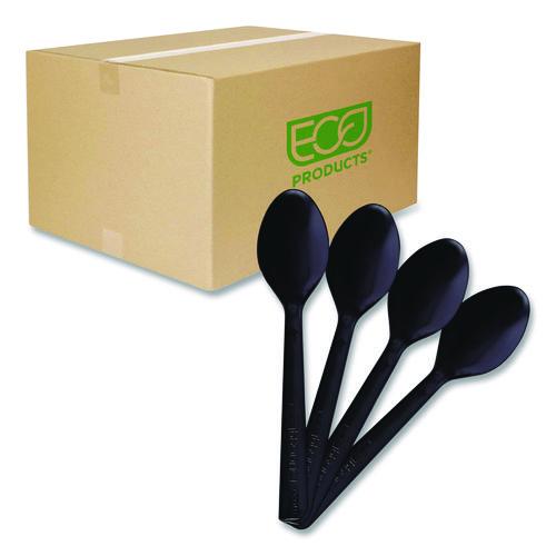 Image of Eco-Products® EP-S113 100% Recycled Content Cutlery, Spoon, Plastic, Black, 50/Pack, 20 Pack/Carton