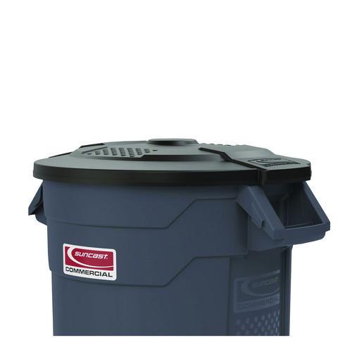 Image of Suncast Commercial® TCU32GLIDD Utility Trash Can Lid for 32 gal Trash Can, 22.22" Diameter x 3", Black
