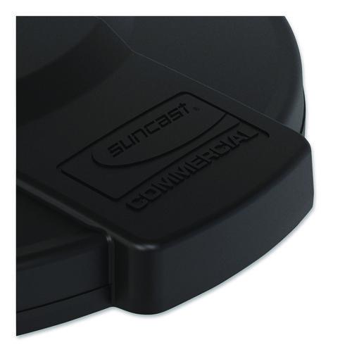 Image of Suncast Commercial® TCU44GLIDD Utility Trash Can Lid for 44 gal Trash Can, 24.88" Diameter x 3", Black