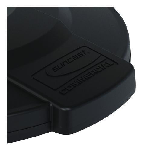 Image of Suncast Commercial® TCU32GLIDD Utility Trash Can Lid for 32 gal Trash Can, 22.22" Diameter x 3", Black