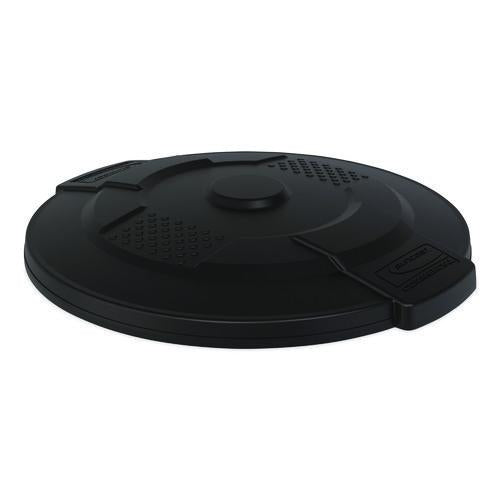 Image of Suncast Commercial® TCU32GLIDD Utility Trash Can Lid for 32 gal Trash Can, 22.22" Diameter x 3", Black