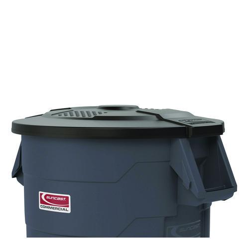 Image of Suncast Commercial® TCU44GLIDD Utility Trash Can Lid for 44 gal Trash Can, 24.88" Diameter x 3", Black