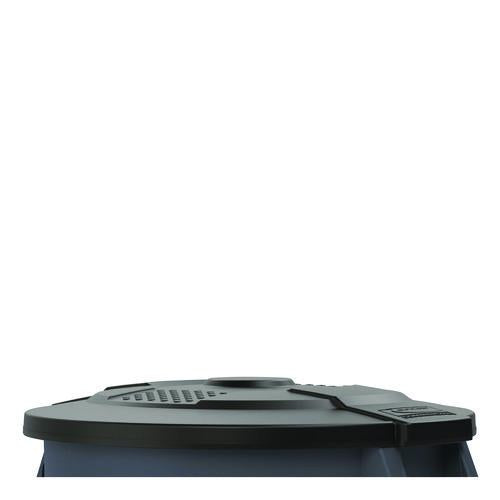 Image of Suncast Commercial® TCU44GLIDD Utility Trash Can Lid for 44 gal Trash Can, 24.88" Diameter x 3", Black