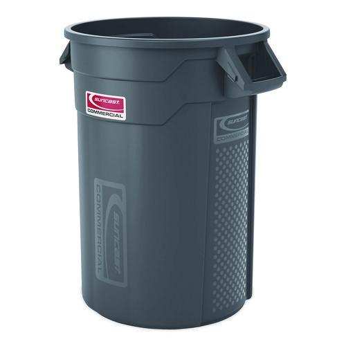 Image of Suncast Commercial® TCU32 Injection Molded Utility Trash Can, 32 gal, Plastic/Resin, Gray