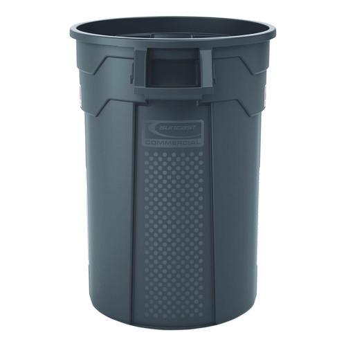 Image of Suncast Commercial® TCU32 Injection Molded Utility Trash Can, 32 gal, Plastic/Resin, Gray