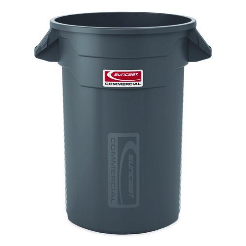 Image of Suncast Commercial® TCU32 Injection Molded Utility Trash Can, 32 gal, Plastic/Resin, Gray