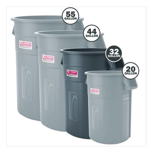 Image of Suncast Commercial® TCU32 Injection Molded Utility Trash Can, 32 gal, Plastic/Resin, Gray
