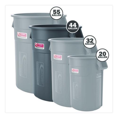 Image of Suncast Commercial® TCU44 Injection Molded Utility Trash Can, 44 gal, Plastic/Resin, Gray