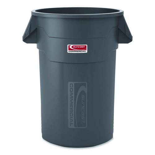Image of Suncast Commercial® TCU44 Injection Molded Utility Trash Can, 44 gal, Plastic/Resin, Gray