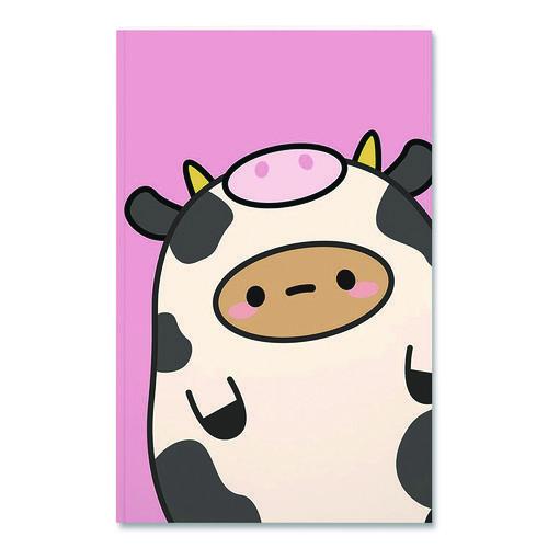 Image of Denik LFC1884L Smoko Tayto Mootato Layflat Notebook, 1-Subject, Medium/College Rule, Pink/White/Brown Cover, (72) 8 x 5 Sheets