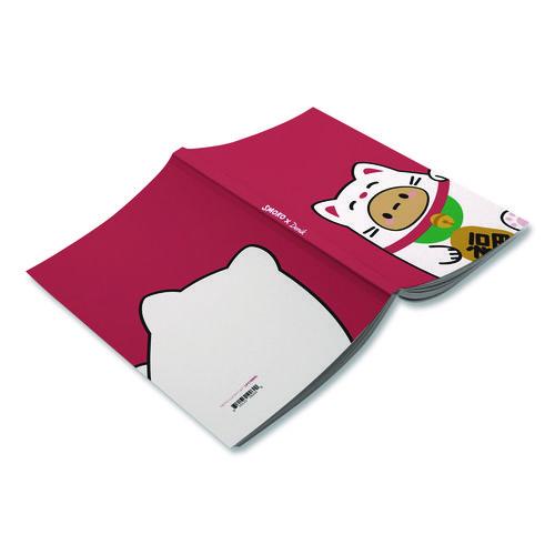 Image of Denik LFC1885L Smoko Tayto Lucky Cat Layflat Notebook, 1-Subject, Medium/College Rule, Red/White/Brown Cover, (72) 8 x 5 Sheets