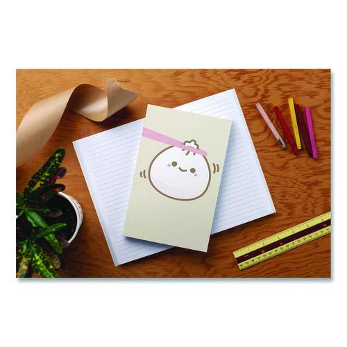 Image of Denik LFC1887L Smoko Lil B Dumpling Layflat Notebook, 1-Subject, Medium/College Rule, Tan/White/Pink Cover, (72) 8 x 5 Sheets