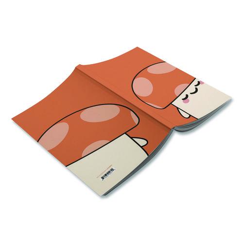 Image of Denik LFC1891L Smoko Kai Mushroom Layflat Notebook, 1-Subject, Medium/College Rule, Orange/White Cover, (72) 8 x 5 Sheets