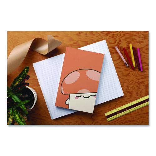 Image of Denik LFC1891L Smoko Kai Mushroom Layflat Notebook, 1-Subject, Medium/College Rule, Orange/White Cover, (72) 8 x 5 Sheets