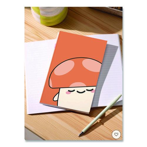 Image of Denik LFC1891L Smoko Kai Mushroom Layflat Notebook, 1-Subject, Medium/College Rule, Orange/White Cover, (72) 8 x 5 Sheets