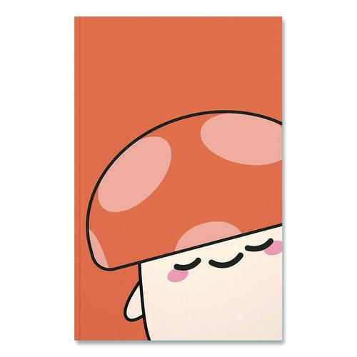 Image of Denik LFC1891L Smoko Kai Mushroom Layflat Notebook, 1-Subject, Medium/College Rule, Orange/White Cover, (72) 8 x 5 Sheets