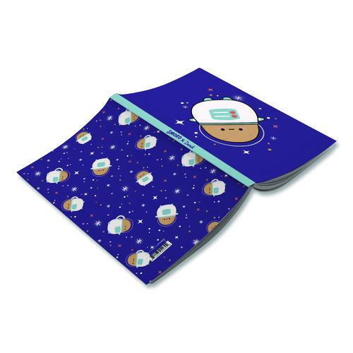 Image of Denik LFC1893L Smoko Astro Tayto Layflat Notebook, 1-Subject, Medium/College Rule, Blue/White/Tan Cover, (72) 8 x 5 Sheets