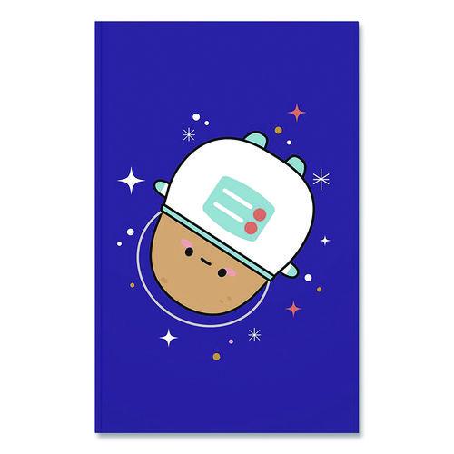 Image of Denik LFC1893L Smoko Astro Tayto Layflat Notebook, 1-Subject, Medium/College Rule, Blue/White/Tan Cover, (72) 8 x 5 Sheets