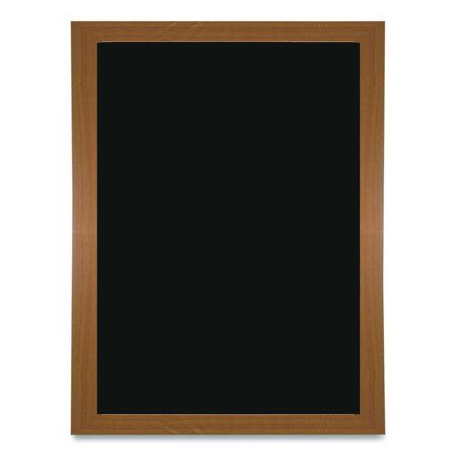 Image of Excello Global Products® EGP-HD-0514-S Chalkboard Sign, Black Surface, Brown Frame, 12 x 16