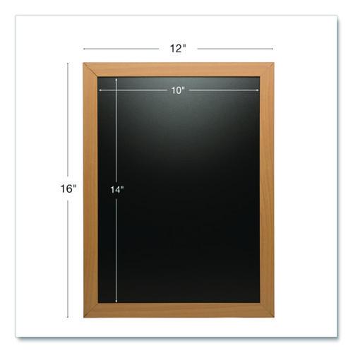 Image of Excello Global Products® EGP-HD-0514-S Chalkboard Sign, Black Surface, Brown Frame, 12 x 16